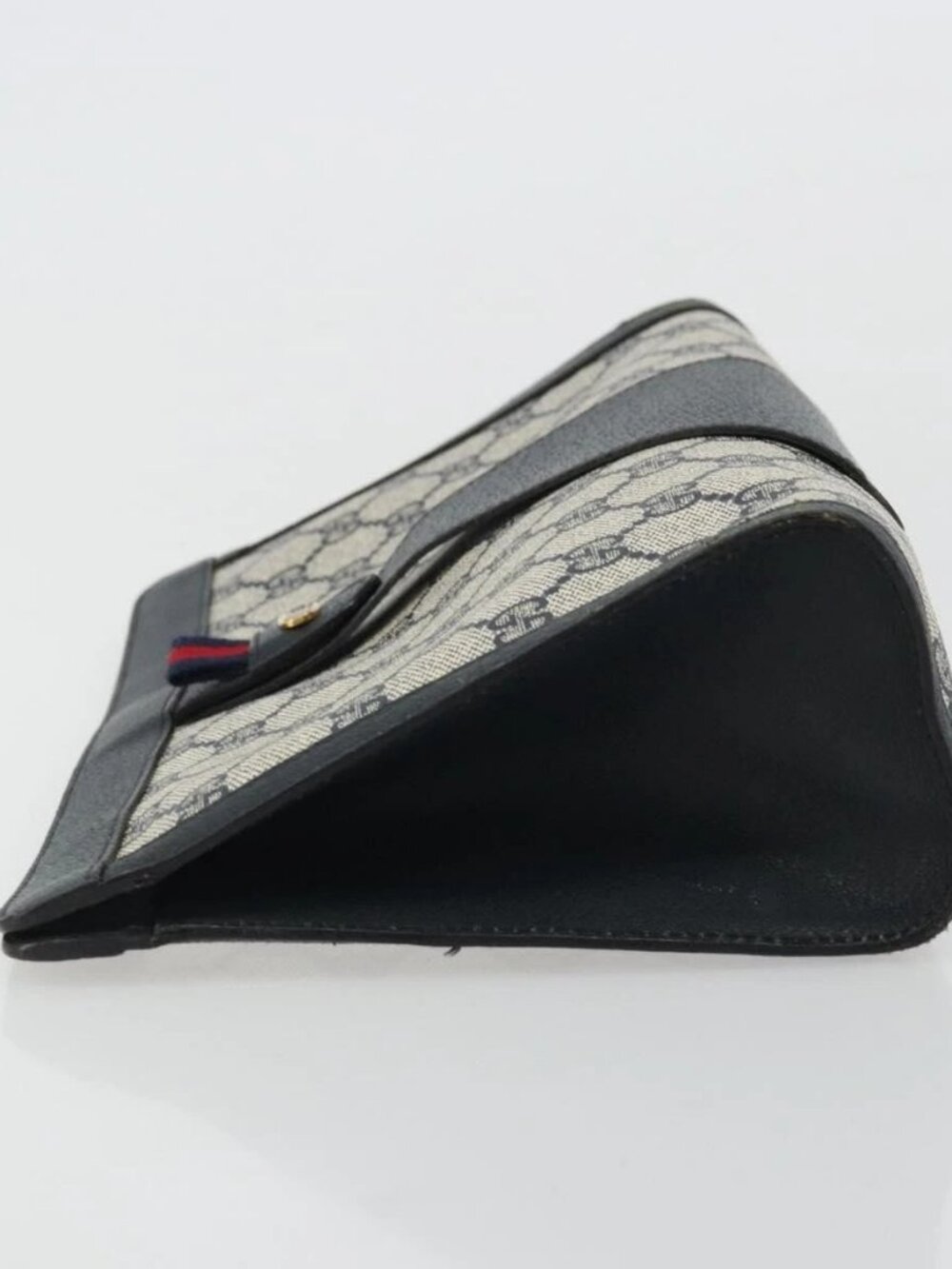 GUCCI GG Supreme Sherry Line Clutch Bag PVC Navy 89 01 033 Auth 175774 - Picture 5 of 16
